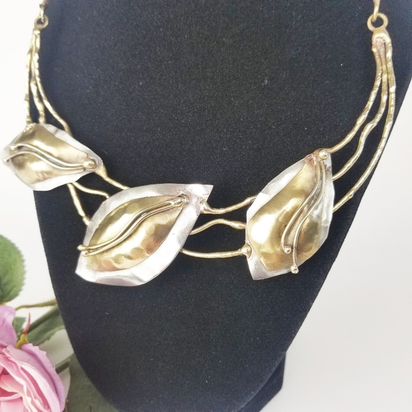 Handcrafted Leaves & Branches Choker Necklace - Picture 3 of 10